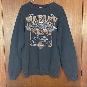 Harley Davidson Men’s Coralville Iowa Crewneck Pullover Size Small